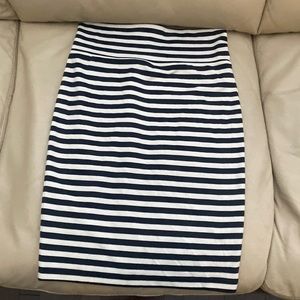 Black and White Striped Bodycon Skirt SZ M